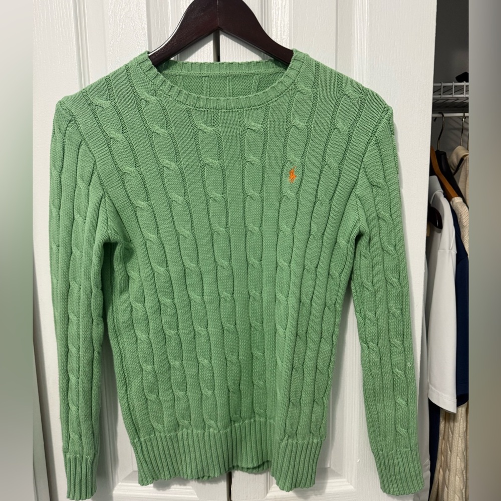 Ralph Lauren Green Cable Knit Sweater